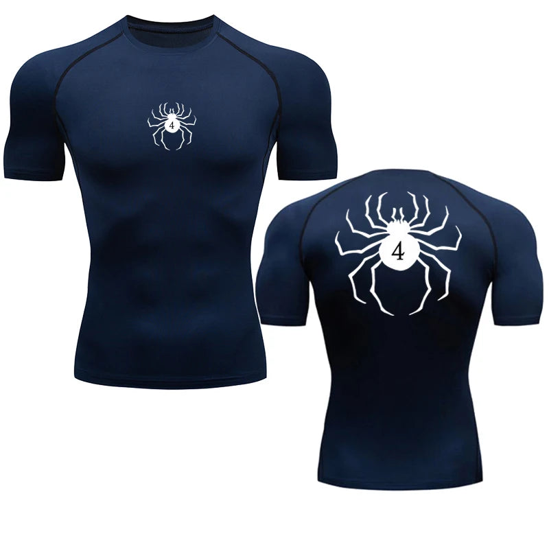 Anime Hunter X Hunter Compression Tshirt Quick Dry Running Gym Fitness Tight Sportswear Summer Breathable Spider Short Sleeve