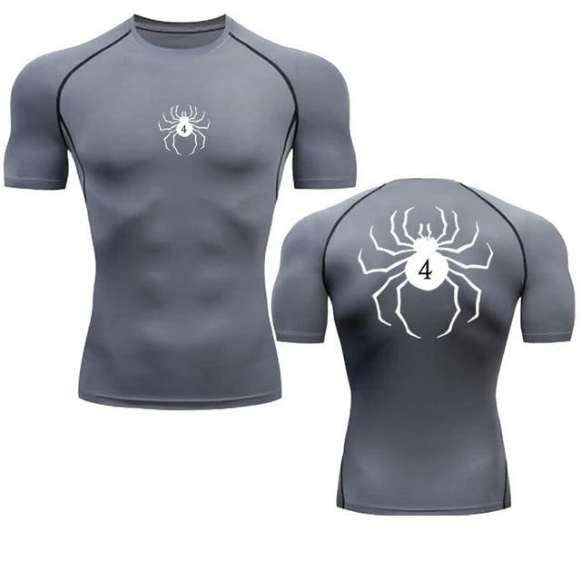 Anime Hunter X Hunter Compression Tshirt Quick Dry Running Gym Fitness Tight Sportswear Summer Breathable Spider Short Sleeve